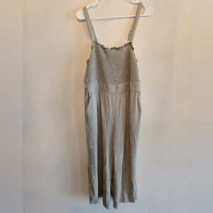 Torrid Sage Green Jacquard Smocked Culotte Jumpsuit size 1X Floral